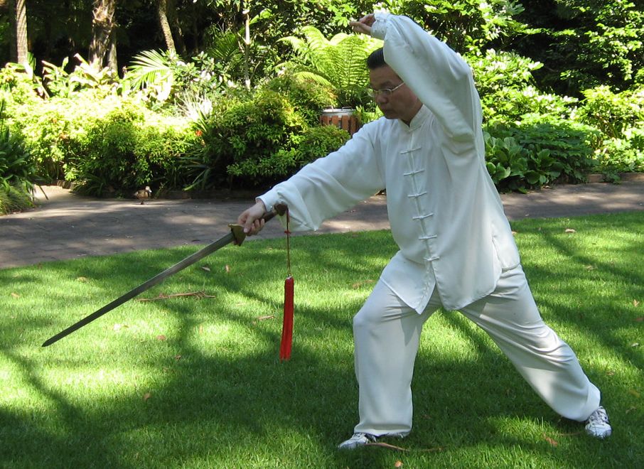 Sam Li demonstrating Tai Chi Sword Form